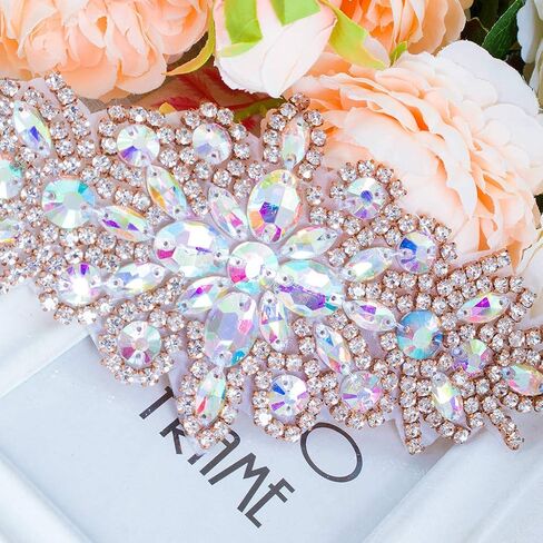 Pardecor حزام كريستال الزفاف حجر الراين زين بريق أحزمة فستان الزفاف مطرز وشاح الزفاف حزام الزفاف حزام الزفاف... in Kuwait