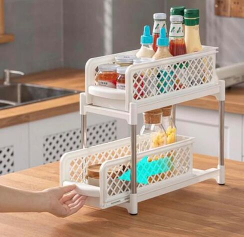 Versatile Foldable White Corner Shelves - Pack of 2 for Bathroom and Kitchen Organization White in Saudi Arabia