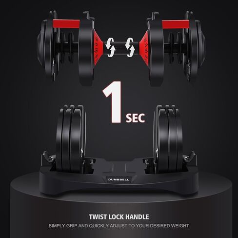 مجموعة دمبل قابلة للتعديل، دمبل 5 في 1 مجاني، دمبل بأوزان قابلة للتعديل مع مقبض مضاد للانزلاق، دمبل قابل للضبط السريع والتمرين واللياقة البدنية، مجموعة وزن لتمارين الصالة الرياضية المنزلية in Kuwait