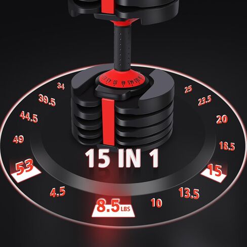 مجموعة دمبل قابلة للتعديل، دمبل 5 في 1 مجاني، دمبل بأوزان قابلة للتعديل مع مقبض مضاد للانزلاق، دمبل قابل للضبط السريع والتمرين واللياقة البدنية، مجموعة وزن لتمارين الصالة الرياضية المنزلية in Kuwait