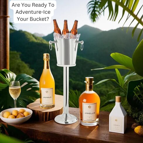 Nagina International Nickel Plated Premium Aluminum Free Standing Wine Chiller | Wine Coolers & Cellar with Ice Bucket | Kitchen & Bar Wares in Kuwait