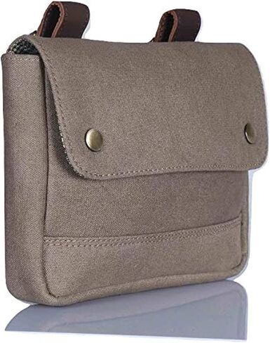 Canvas Leather Bike Handlebar Bag Vintage Bicycle Bag Seat Bag Cycling Bag Panniers Lunch Box Waterproof Mountain Bike Front Bag Multifunctional Road Bike Basket Bicycle Bag Professional Cycling Acces in Kuwait