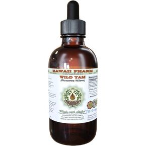 Hawaii Pharm Wild Yam Alcohol-Free Liquid Extract, Wild Yam (Dioscorea Villosa) Dried Tuber Glycerite Natural Herbal Supplement, USA 2 fl.oz