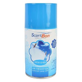 Air Freshener Refill Metered Aerosol Can, Cinnamon, Fresh Linen, Green Apple, Mango, Ocean, Vanilla, Pack of 12 (12, Blue - Fresh Linen Scent) in Kuwait