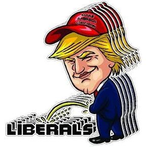 5-Pack Trump Pissing on Liberals Bumper Sticker Decal 2024 Make America Great Again TP-1