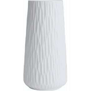 White Ceramic Vase，7.7 Inch flower vase，Decorative White Vase for Pampas Grass，Modern Table Shelf Home Décor