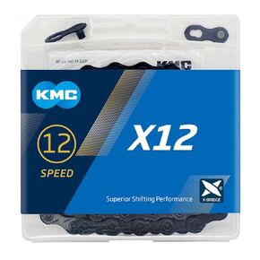 KMC Unisex – Adult X12 BlackTech Black 126 Links with ML EK