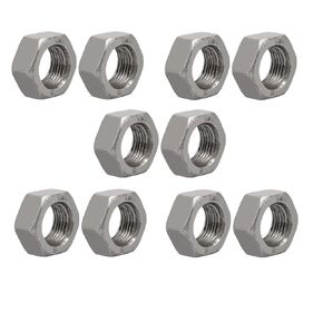 uxcell 10pcs M16 x 1.5mm Pitch Metric Fine Thread Carbon Steel Left Hand Hex Nuts