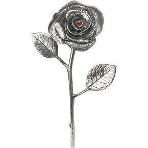 English Pewter Company 40th Ruby Wedding Anniversary Everlasting Forever Rose with Swarovski Heart Crystal - Perfect Keepsake Gift for Husband Wife Him Her Boyfriend Girlfriend [ANN107]