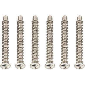Musiclily Pro UNC#6-32X1-3/8 Inch Stainless Steel Guitar Bridge Saddle Intonation Screws and Springs Set for American Electric Guitar Bass, Original Color (Set of 6)