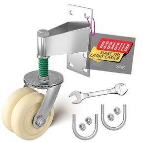 Gate Wheel Caster 1400Ibs Capacity For Metal Tube Swing and Wooden Gates 6inch Heavy Duty Nylon Wheel 360 Degree Swivel Easy Install (6" BLACK 1400LB)