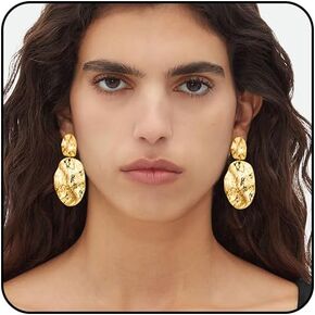 Spiral Silver Drop Earrings Geometric Gold Statement Earrings Long Dangle Earrings Asymmetrical Abstract Earrings for Women Fashion Bold Earrings