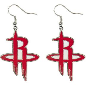 Aminco NBA Houston Rockets Logo Dangle Earrings,Team Color,OS