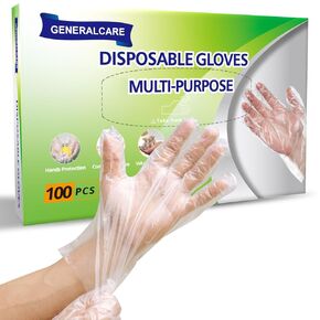 100 Pcs Disposable Plastic Gloves Food Handling Service Gloves Disposable for Cooking Kitchen Cleaning Food Prep Safe Restaurant Dye Universal Size