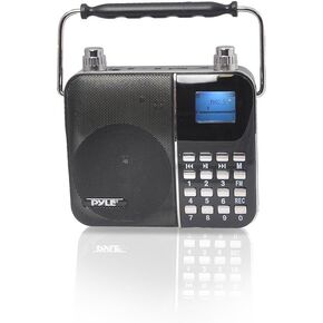 Portable Radio PA Speaker System - Waist-Band Portable Karaoke Machine with Headset Microphone, Rechargeable Battery, USB/SD Card Reader, Voice Recorder, LCD Sing-Along Lyrics Display - Pyle PWMA68