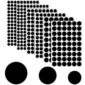 580 PCS Screw Hole Stickers Self-Adhesive Screw Hole Covers,Self Tapping Plastic Furniture Screw Cap Covers Dustproof Waterproof Sticker 12mm, 15mm, 21mm Black