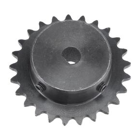uxcell 25 Tooth Roller Sprocket B Type, 25 Chain Single Strand 1/4" Pitch, 8 x 7.5mm Bore Black Oxide C45 Carbon Steel with Set Screws for ISO 04C Chain