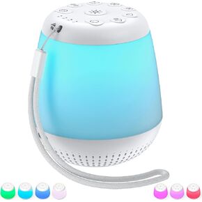 آلة صوت الأطفال eSynic قابلة لإعادة الشحن، آلة ضوضاء بيضاء للنوم، آلة ضوضاء بيضاء، 8 أضواء ملونة، آلة صوت ضوضاء قابلة للحمل أثناء السفر مع 21 صوت مهدئ للنوم، آلة صوت جيدة للنوم in Kuwait