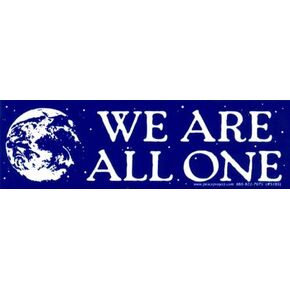 Peace Resource Project We are All One - Small Bumper Sticker or Laptop Decal (5.25" x 1.75")