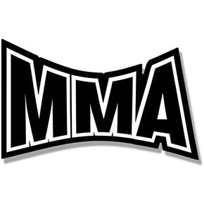 MMA Letters Shaped Black & White Sticker (Martial Arts UFC Fight Fighter Vinyl Decal for car truck or laptop (3 x 5 inch)