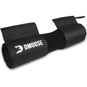 DMoose Barbell Pad, Relief Pressure from Neck, Shoulder, & Provide Lower Back Support, Non-Slip EVA Foam Squat Pad with Safety Straps, Hip Thrust Pad for Squats, Lunges - For Standard & Olympic Bars