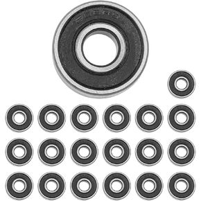 20Pcs NUZAMAS 608-RS Skateboard Bearings Metal Wheel Bearings Small Bearing Replacement Parts for Skateboards Longboard Wheels Skates Scooter