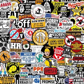 170 PCS Hard Hat Stickers (Dirty) for Tool Box, Helmet, Funny Stickers for Adults, Prank Meme Vinyl and Waterproof Decals for Mechanics, Electricians, Union, Oilfield, Military, Construction, Welders