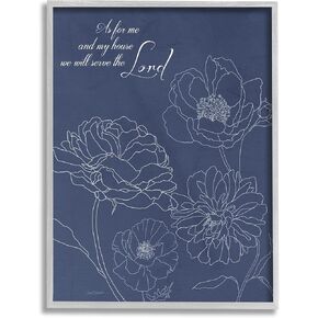 Stupell Industries Religious Floral Outline Phrase Framed Wall Art, Design by Carol Robinson