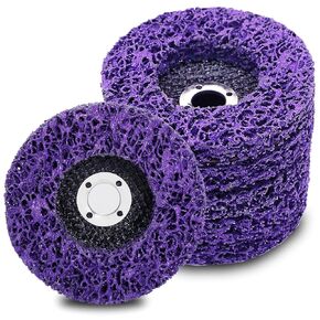 6 Pack 4" Strip Discs Rust Remover Wheel for Angle Grinders Clean and Remove Paint, Coating, Rust and Oxidation for Wood Metal Fiberglass Work Purple