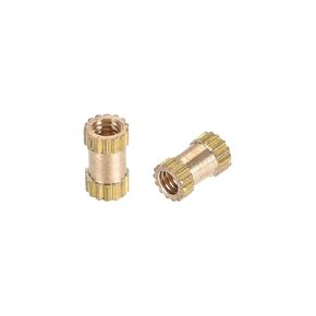 uxcell Knurled Insert Nuts, M2.5 x 6mm(L) x 3.5mm(OD) Female Thread Brass Embedment Assortment Kit, 100 Pcs