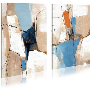 WALLSUP DECOR Abstract pictures painting canvas - Blue Smoke Abstract for Living Room bedroom Office Wall Deocr (Blue Abstract, 16"x11")