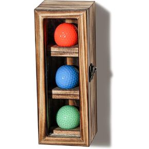 Freezing point Golf Ball Display Case Small Wood Shadow Box Wall Rack Holder Golf Gifts for Kids Womens Mens
