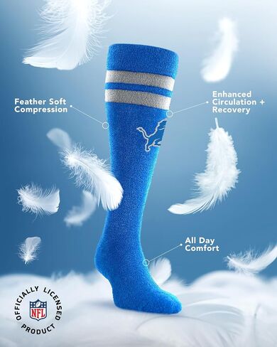For Bare Feet NFL DETROIT LIONS Cozy Feather Compression Varsity Stripe Team Color Large/Extra Large in Saudi Arabia