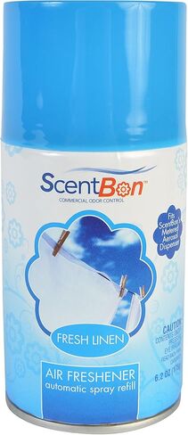 Air Freshener Refill Metered Aerosol Can, Cinnamon, Fresh Linen, Green Apple, Mango, Ocean, Vanilla, Pack of 12 (12, Blue - Fresh Linen Scent) in Kuwait