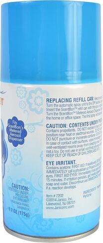 Air Freshener Refill Metered Aerosol Can, Cinnamon, Fresh Linen, Green Apple, Mango, Ocean, Vanilla, Pack of 12 (12, Blue - Fresh Linen Scent) in Kuwait