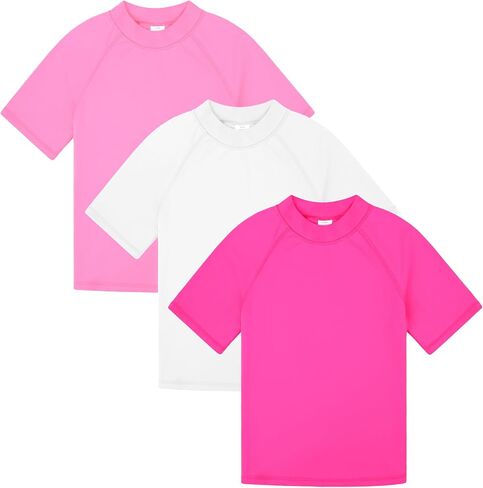 BIG ELEPHANT 3 Pack Kids Short Sleeve Rash Guard Shirt UPF 50+ Protection Swimwear Quick Dry Swim Tee Youth Rashguard in Saudi Arabia