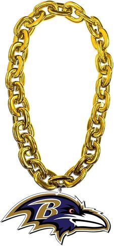 Aminco NFL Baltimore Ravens Raven Head Fan Chain, Gold in Saudi Arabia