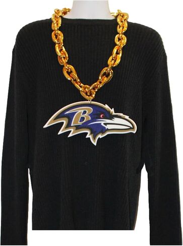 Aminco NFL Baltimore Ravens Raven Head Fan Chain, Gold in Saudi Arabia