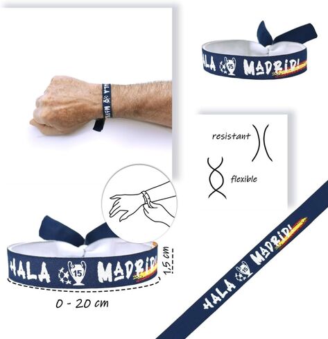 BDM - Pulsera Real Madrid Merengue de tela ajustable in Kuwait