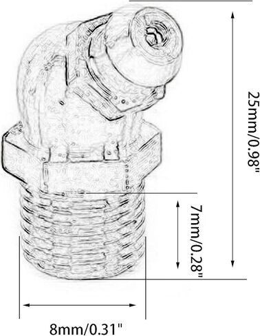M8 × 1 مم خيط متري 45 درجة زاوية نحاسية هيدروليكية زيرك الشحوم الحلمة، حزمة من 15 in Kuwait