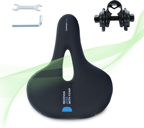 Comfort Bike Seat, Hollow Bicycle Saddle with Double Shock Ball, Foam Waterproof Wide Bicycle Seat for Mountain/Road/Exercise/Cruiser Bikes in Saudi Arabia