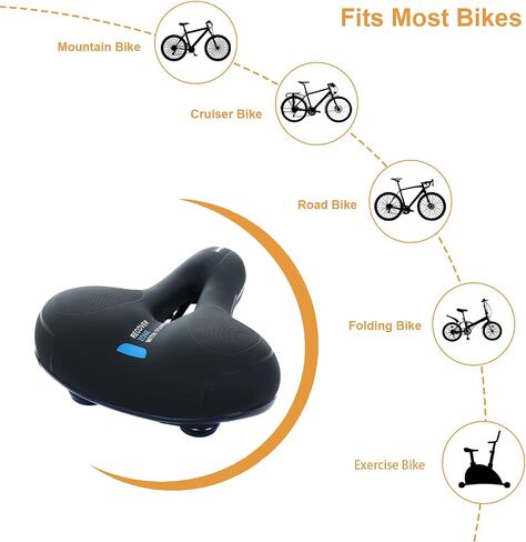 Comfort Bike Seat, Hollow Bicycle Saddle with Double Shock Ball, Foam Waterproof Wide Bicycle Seat for Mountain/Road/Exercise/Cruiser Bikes in Saudi Arabia