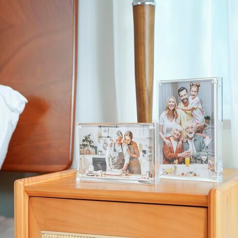 إطار صورة أكريليك TWING مقاس 4 × 6 بوصة مكون من 3 قطع مع حواف منحنية، إطارات أكريليك مغناطيسية مزدوجة الجوانب مقاس 8 مم + 14 مم، إطار صورة شفاف مع قماش من الألياف الدقيقة عرض سطح الطاولة قائم بذاته فقط in Kuwait