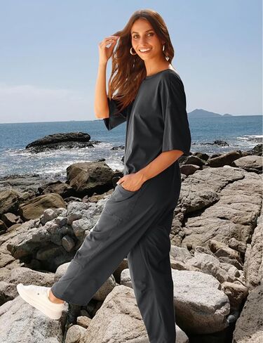 جمبسوت UANEO للنساء كاجوال وفضفاض وقابل للتمدد، ملابس حريم فضفاضة، ملابس داخلية مثيرة in Kuwait