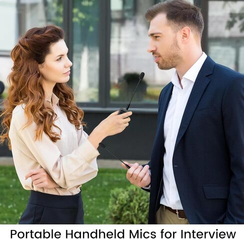 2-Pack Handheld Lavalier Microphone Compatible with DJI Mic 2 / Mic 1 Wireless Microphone System Transmitters for Interview - 3.5mm Gooseneck Omnidirectional Lapel Lav Mic Holder in Saudi Arabia