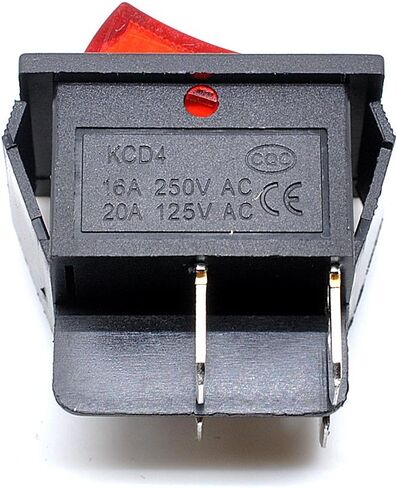 Oiyaga 2Pcs Rocker Switch KCD4 DPST 4 Pins 2 Position ON/Off AC 20A/125V 15A/250V DPST Red LED Light Illuminated Boat Toggle Switch in Saudi Arabia
