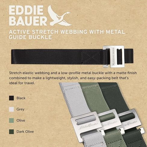 Eddie Bauer Men's Backcountry Belt-Active Stretch Webbing with Metal Glide Buckle in Saudi Arabia