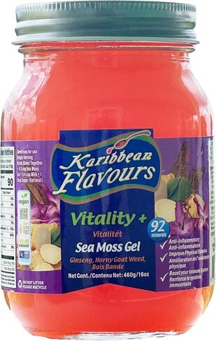 Sea Moss Gel (Sorrel Hibiscus) 16 Oz. | Natural Raw Organic | Packed with Vitamins and Minerals | Shelf Stable | Ethically Harvested in Saudi Arabia