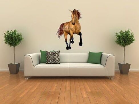 ملصق حائط جميل قابل للتقشير واللصق على شكل حصان، ارتفاع 91.44 سم وعرض 63.5 سم in Kuwait