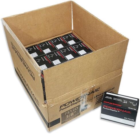 Powernail PS7512D 19 Gauge 15/32 Inch Crown 3/8 Inch Length Divergent Point Collated Galvanized Staples (Box of 5000) in Kuwait